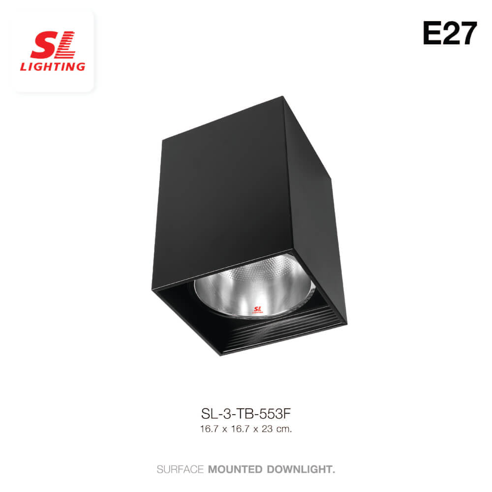 ดาวน์ไลท์ SL LIGHTING 553F สี่เหลี่ยม E27 สีดำ