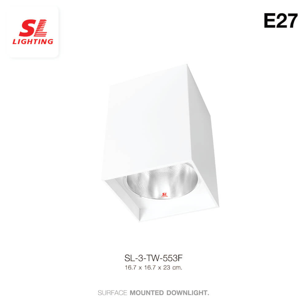 ดาวน์ไลท์ SL LIGHTING 553F สี่เหลี่ยม E27 สีขาว