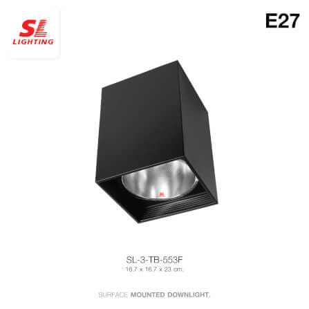 ดาวน์ไลท์ SL LIGHTING 553F สี่เหลี่ยม E27 สีดำ_3