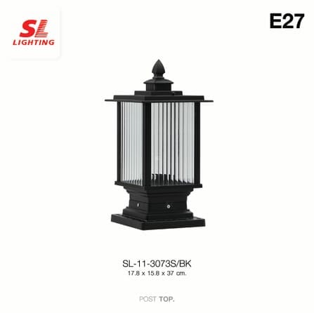 ไฟหัวเสา SL LIGHTING 3073S E27 สีดำ_2