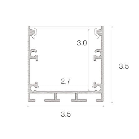 รางไฟเส้นอะลูมิเนียม SL LIGHTING 3535 2 เมตร สีเทา (แบบติดลอยหนา)_2