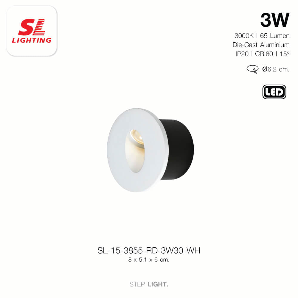 ไฟขั้นบันได SL LIGHTING 3855 3วัตต์ 3000K สีขาว