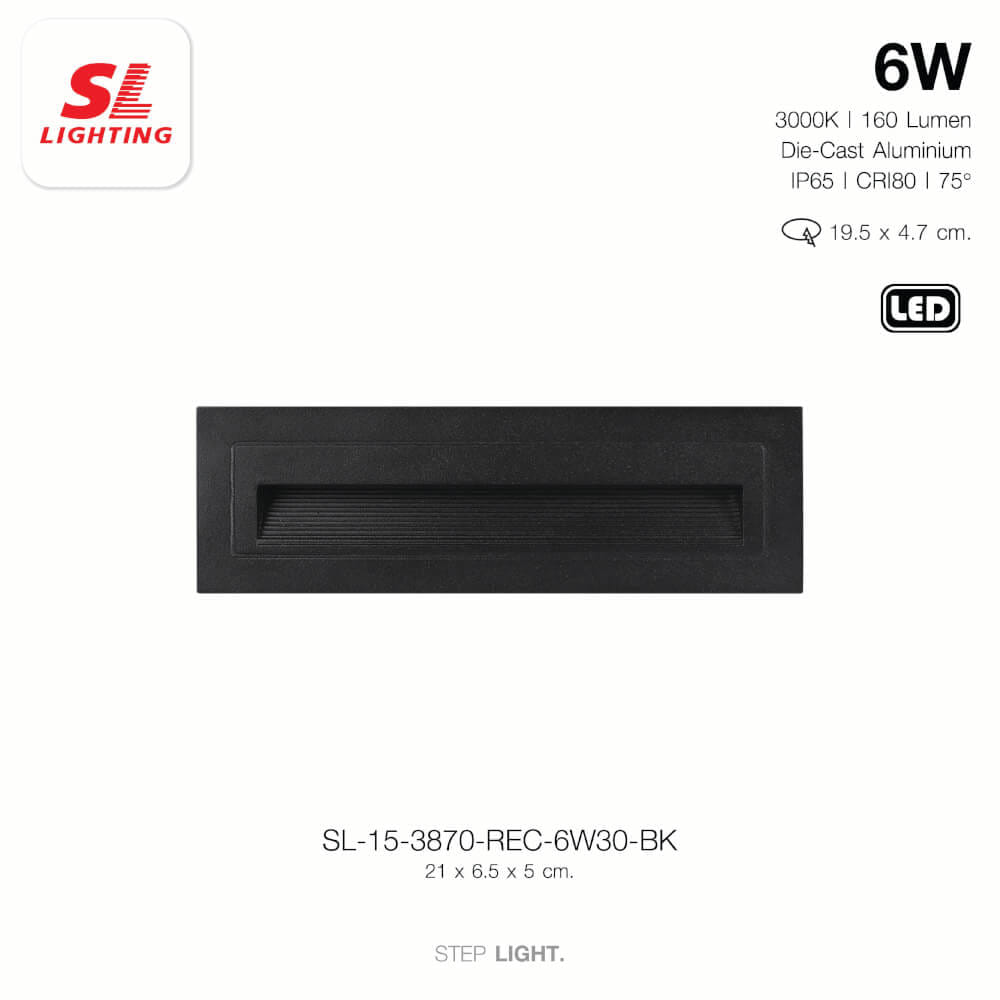 ไฟขั้นบันได SL LIGHTING 3870 2วัตต์ 3000K สีดำ