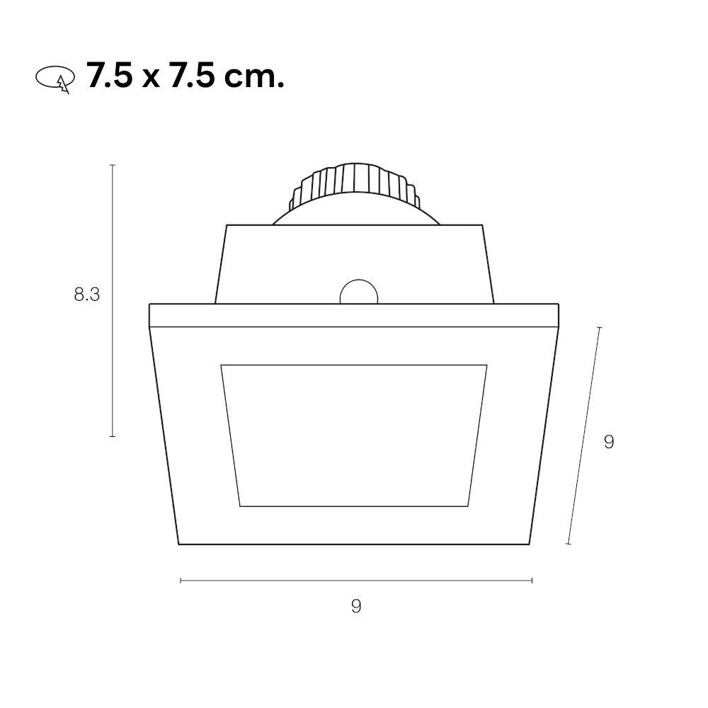 ดาวน์ไลท์ SL LIGHTING 414 ทรงสี่เหลี่ยม สีขาว