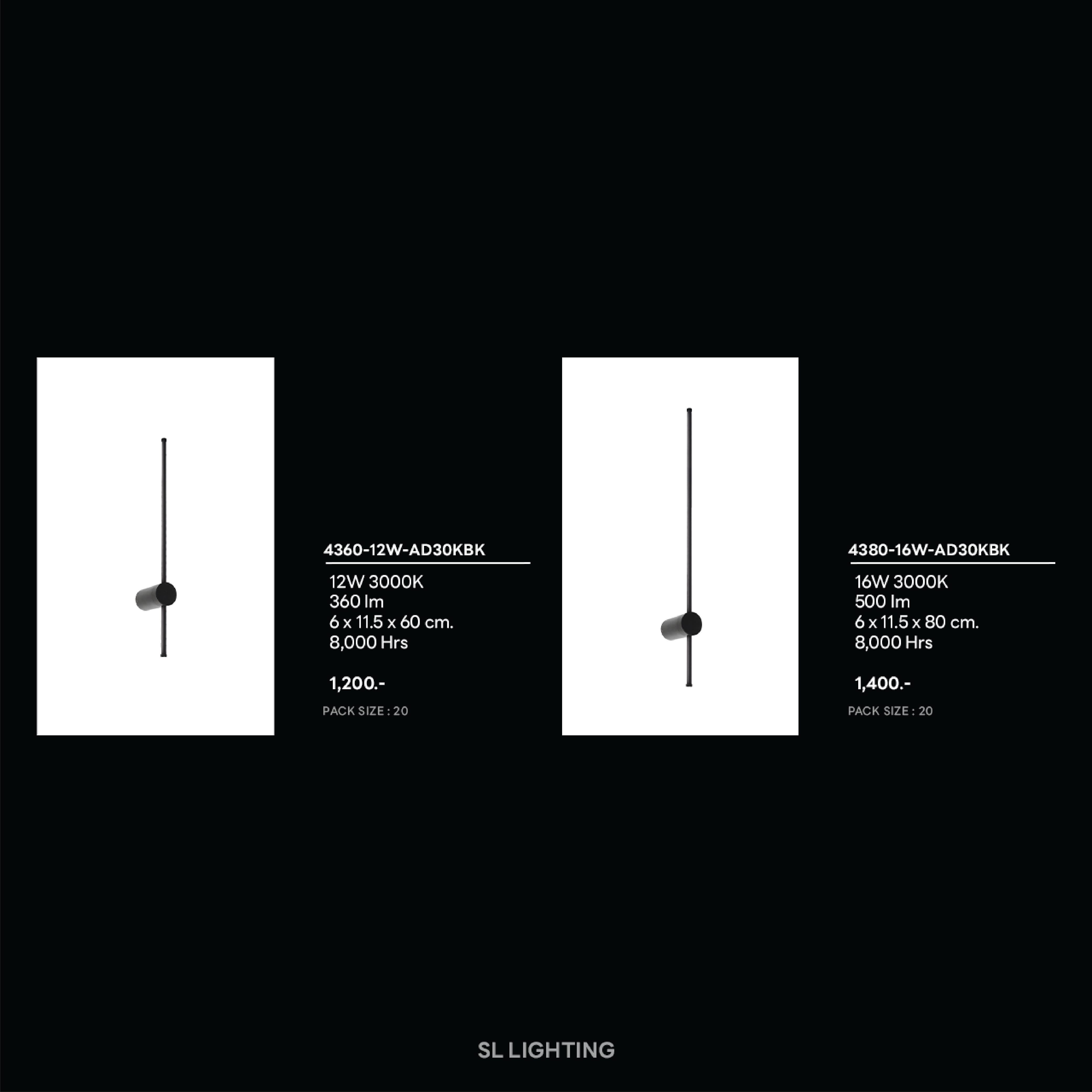 ไฟผนังภายนอก LED SL LIGHTING 4360 12 วัตต์ WARM WHITE สีดำ_2