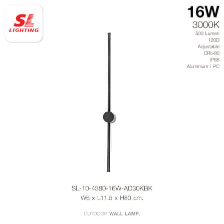 ไฟผนังภายนอก LED SL LIGHTING 4380 16 วัตต์ WARM WHITE สีดำ_1