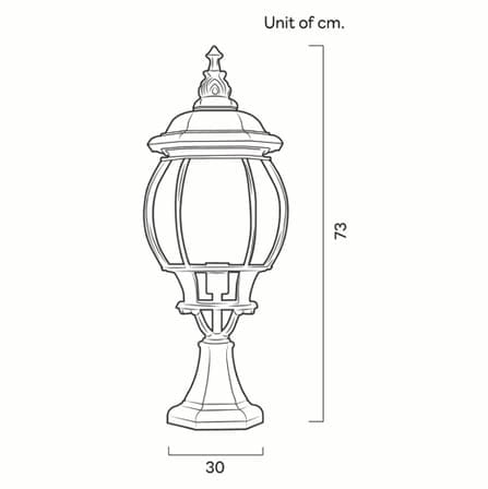ไฟหัวเสา SL LIGHTING 5003S5 E27 สีดำ_2