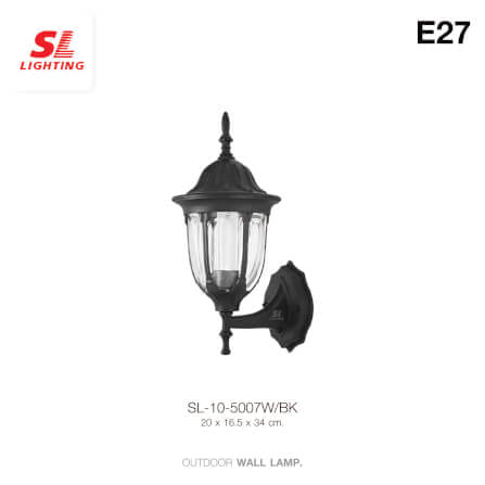 ไฟผนังภายนอก SL LIGHTING 5007W E27 สีดำ_1