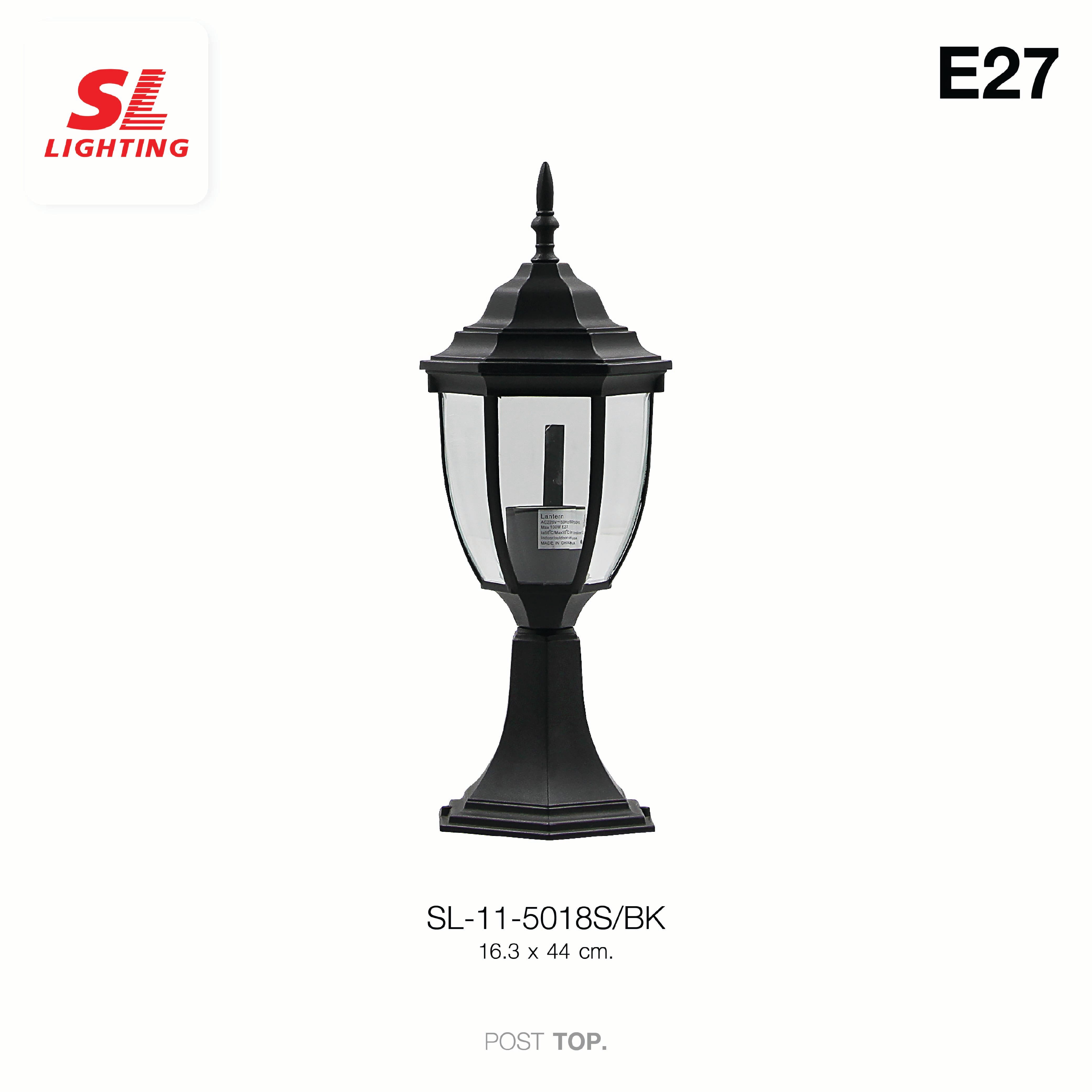 ไฟหัวเสา SL LIGHTING 5018S E27 ไซส์เล็ก สีดำ
