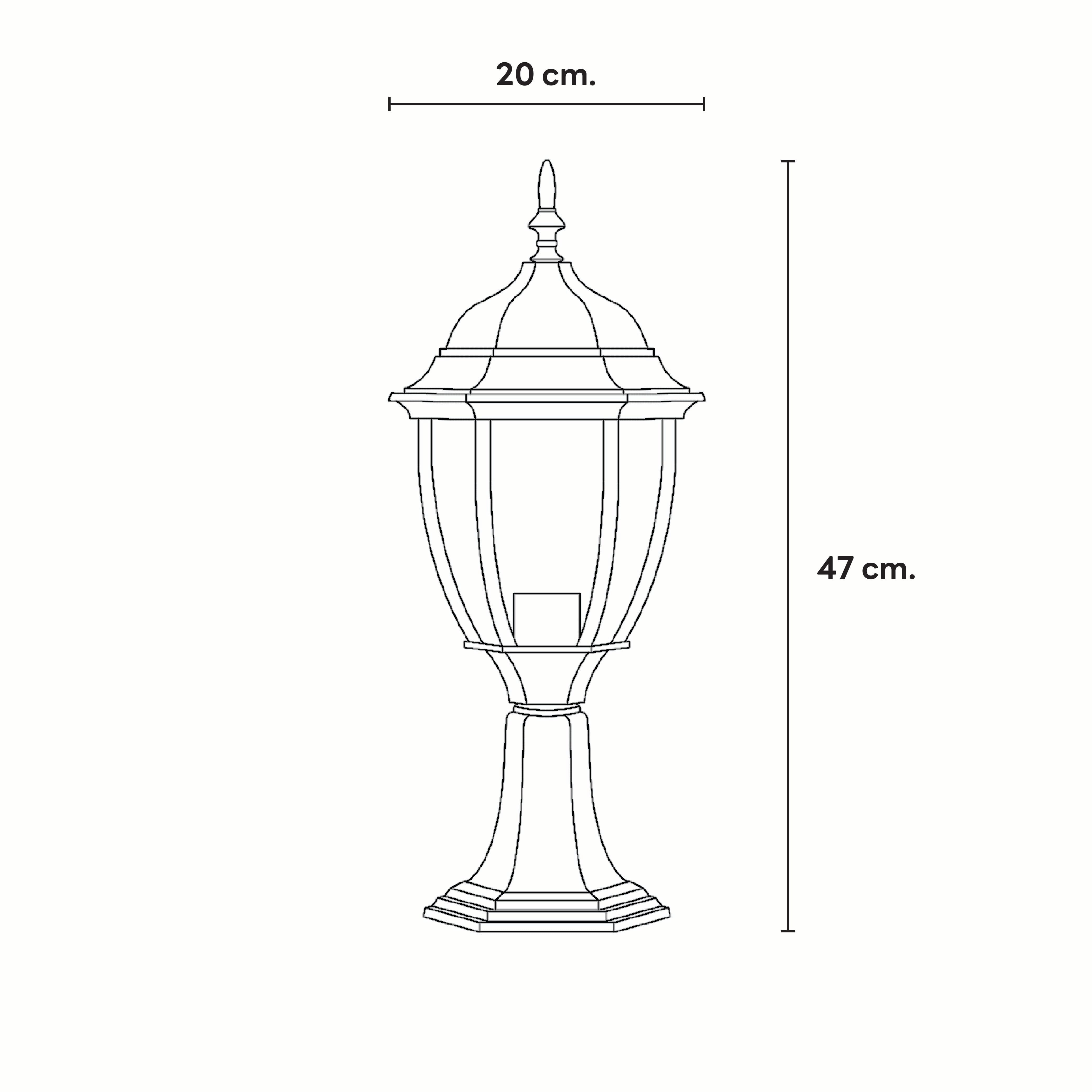 ไฟหัวเสา SL LIGHTING 5018S E27 ไซส์ใหญ่ สีดำ_1