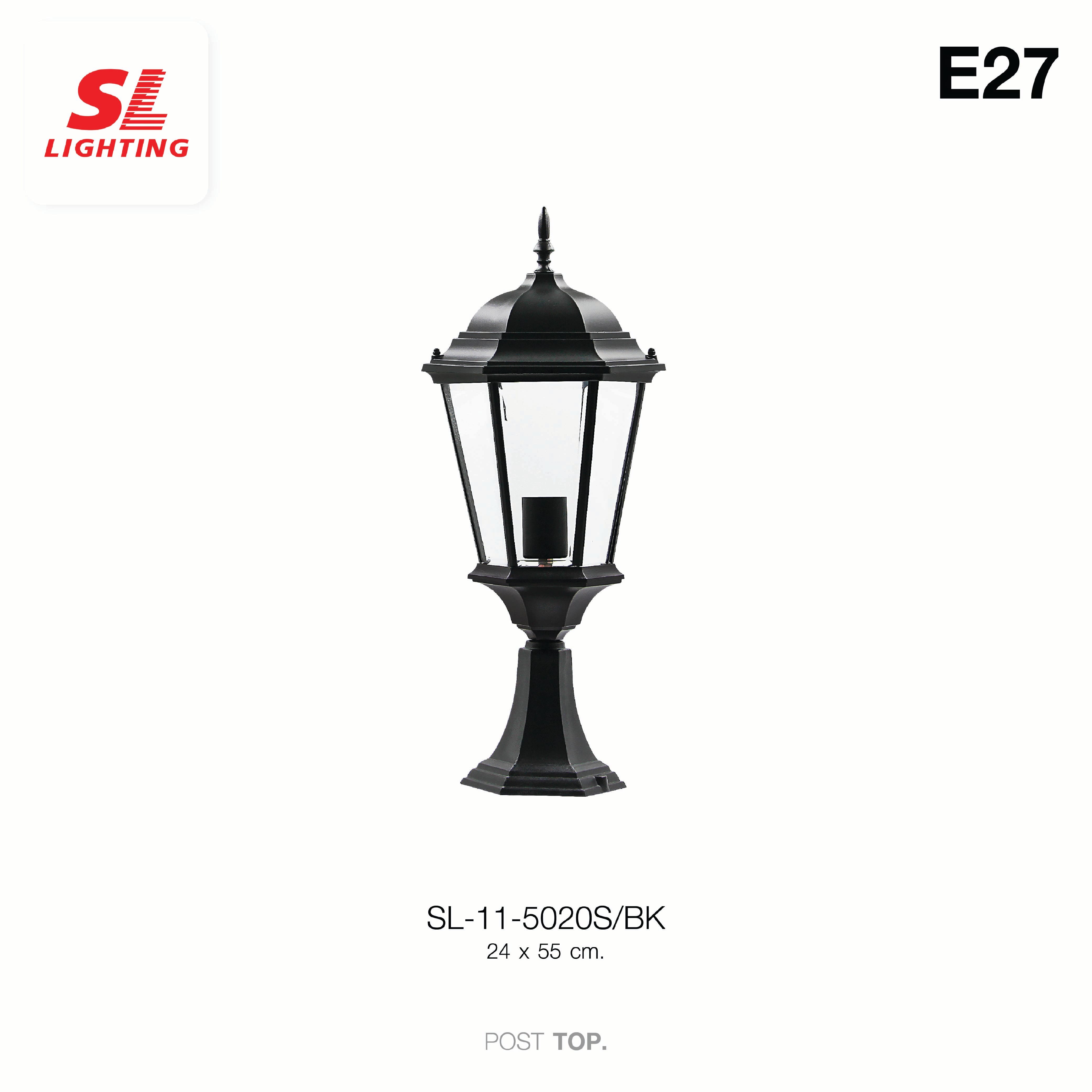 ไฟหัวเสา SL LIGHTING 5020S E27 สีดำ_2