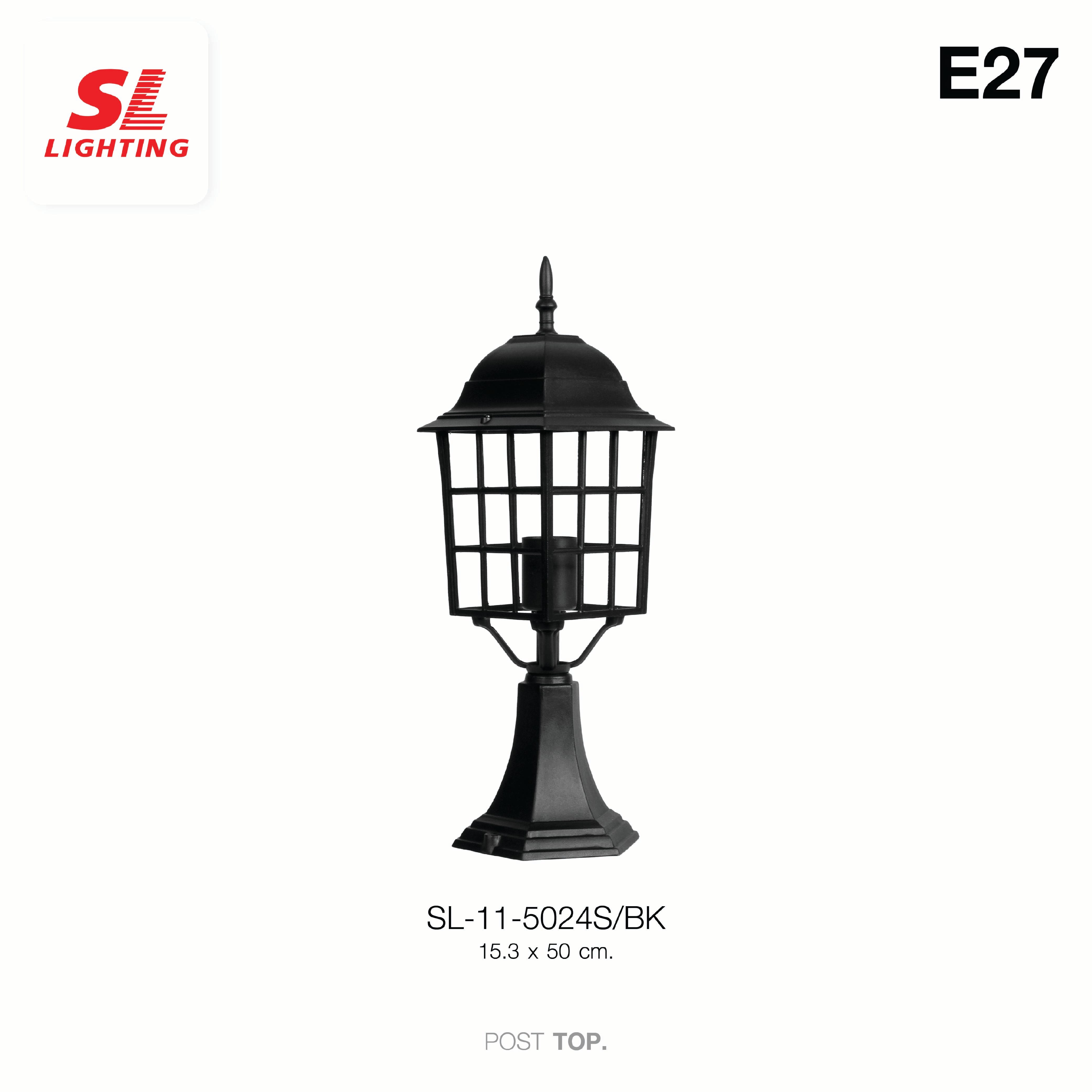 ไฟหัวเสา SL LIGHTING 5024S E27 สีดำ