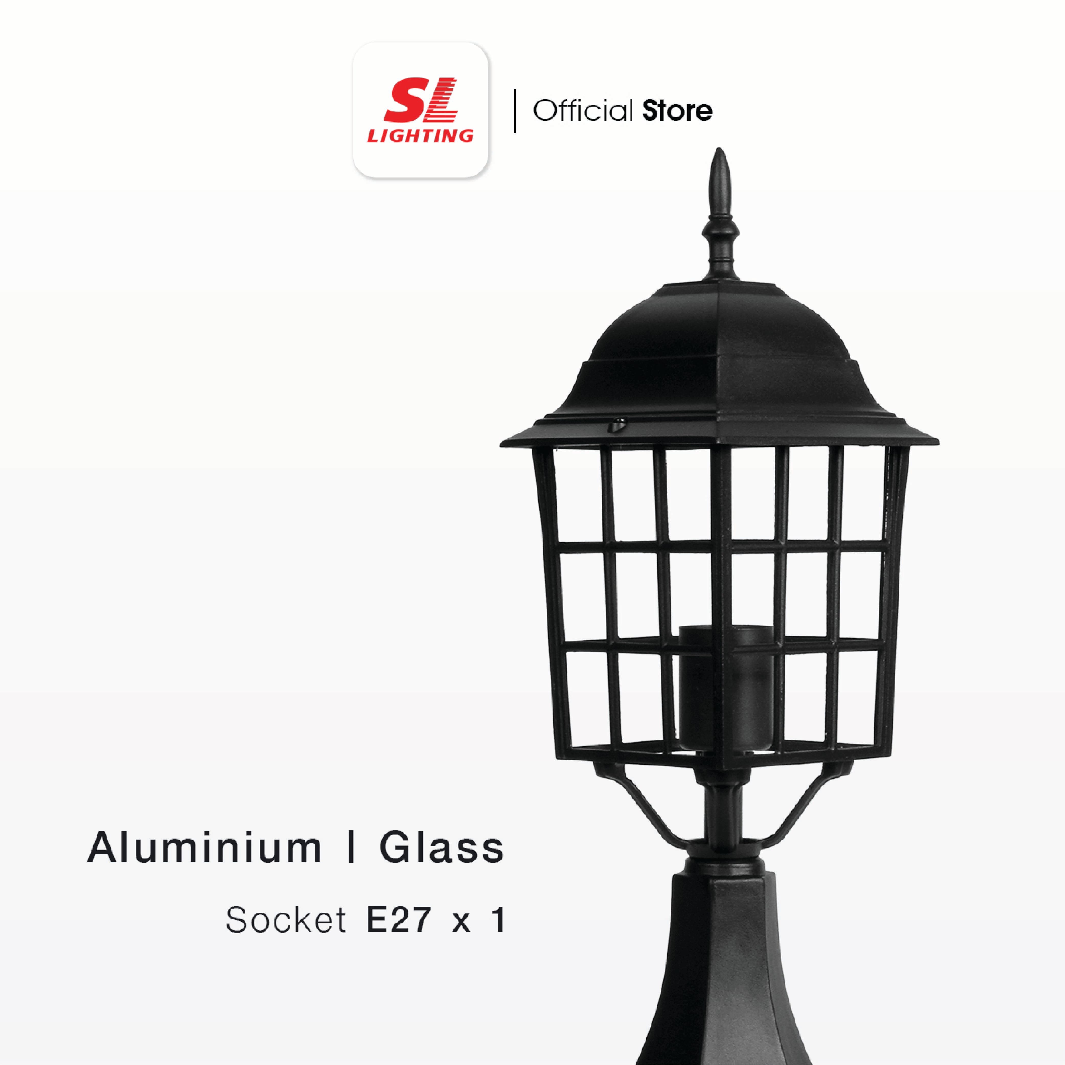 ไฟหัวเสา SL LIGHTING 5024S E27 สีดำ