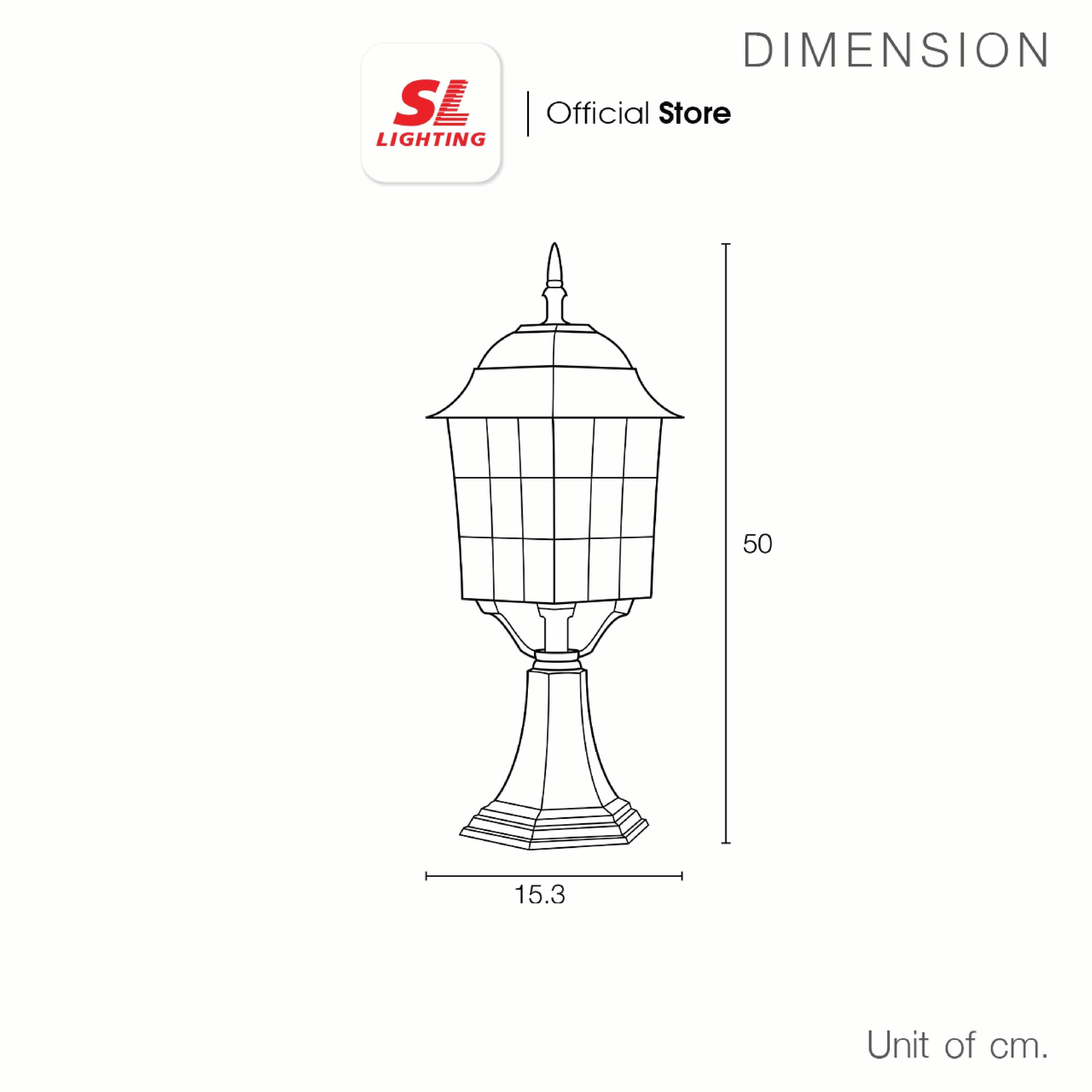 ไฟหัวเสา SL LIGHTING 5024S E27 สีดำ_3