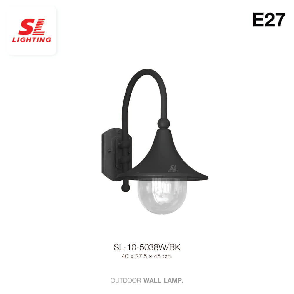 ไฟผนังภายนอก SL LIGHTING 5038W E27 สีดำ