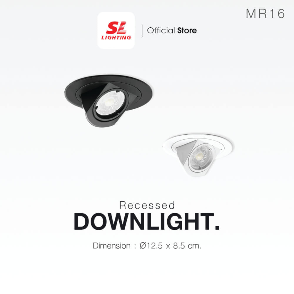 ดาวน์ไลท์ SL LIGHTING 512 ทรงกลม สีดำ