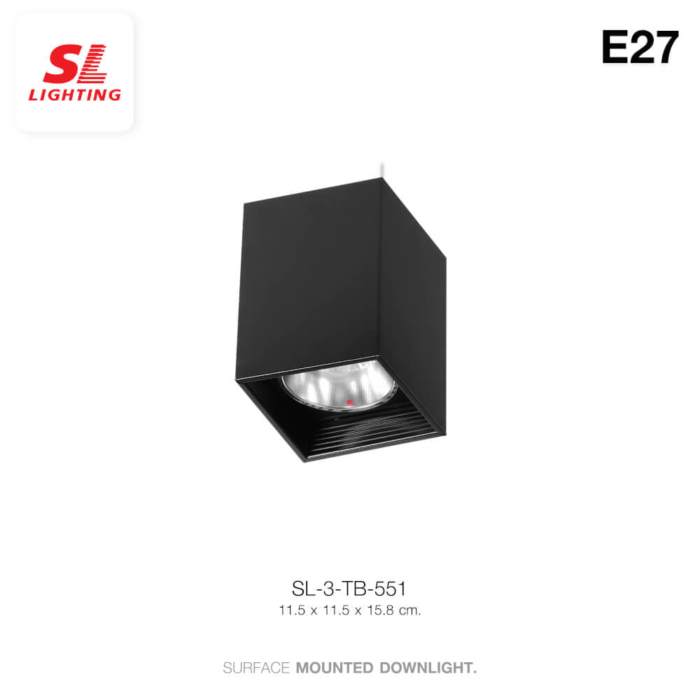 ดาวน์ไลท์ SL LIGHTING 551 สี่เหลี่ยม E27 สีดำ