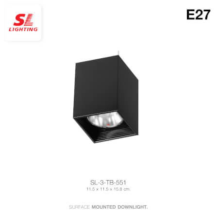 ดาวน์ไลท์ SL LIGHTING 551 สี่เหลี่ยม E27 สีดำ_3