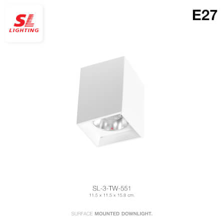 ดาวน์ไลท์ SL LIGHTING 551 สี่เหลี่ยม E27 สีขาว_3