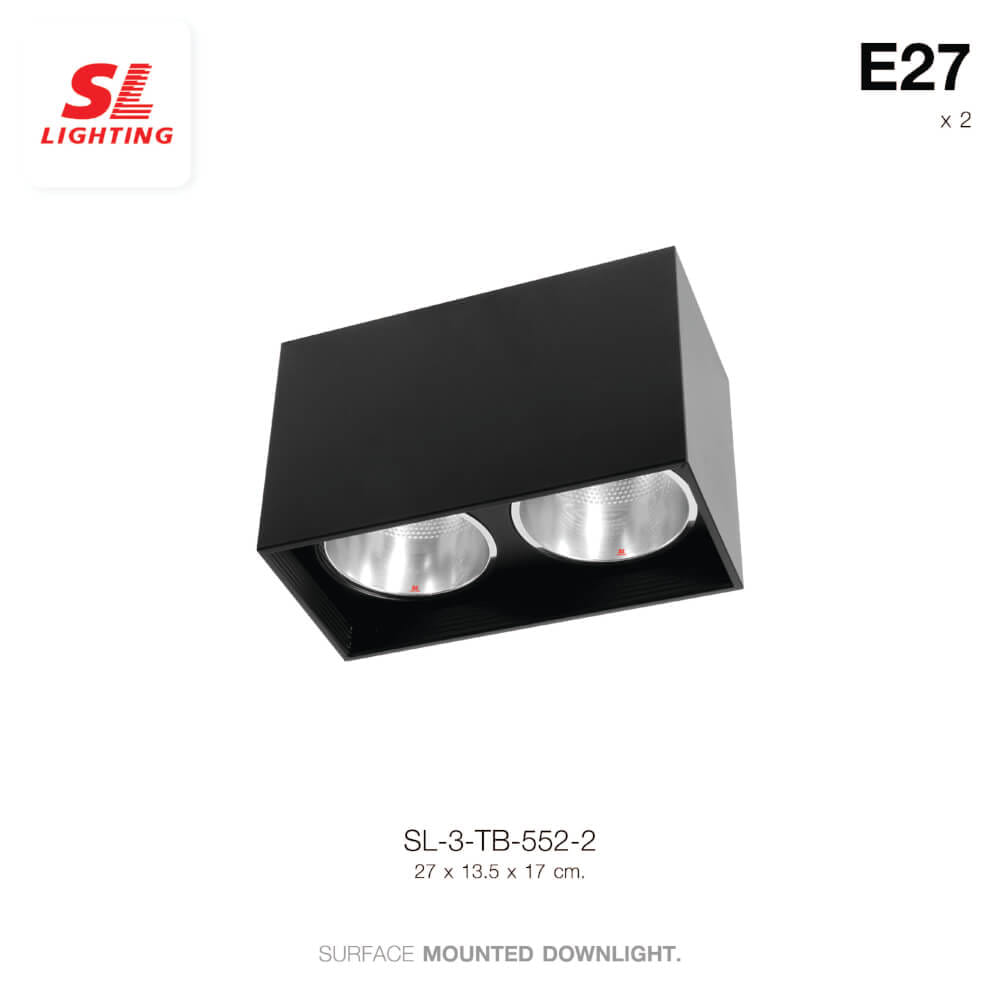 ดาวน์ไลท์ SL LIGHTING 552-2 สี่เหลี่ยม E27 สีดำ