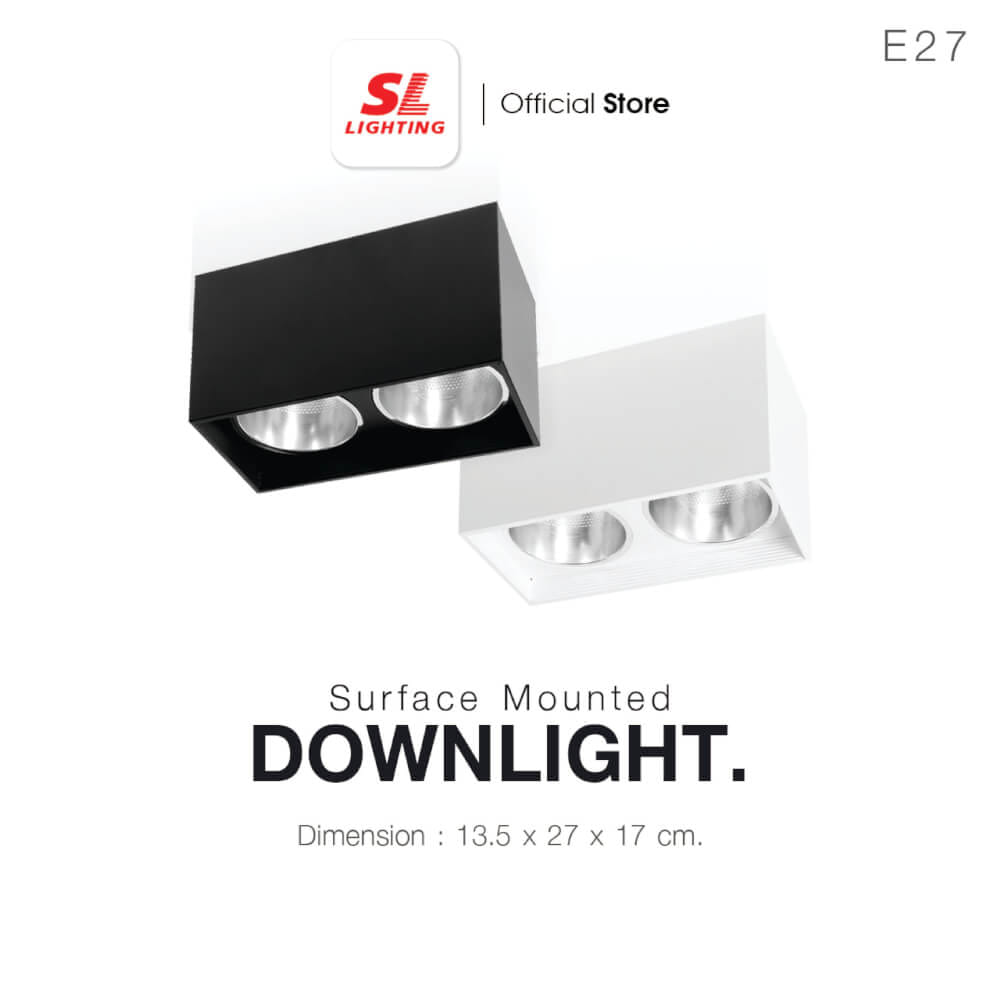ดาวน์ไลท์ SL LIGHTING 552-2 สี่เหลี่ยม E27 สีขาว