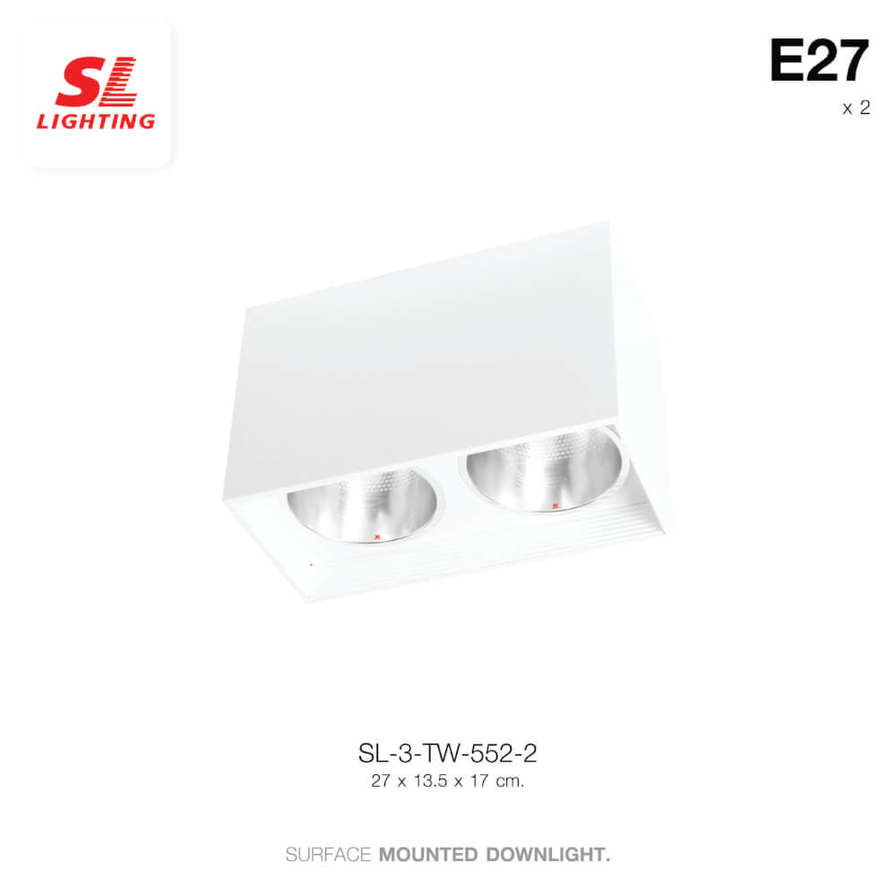 ดาวน์ไลท์ SL LIGHTING 552-2 สี่เหลี่ยม E27 สีขาว