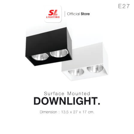 ดาวน์ไลท์ SL LIGHTING 552-2 สี่เหลี่ยม E27 สีขาว_3