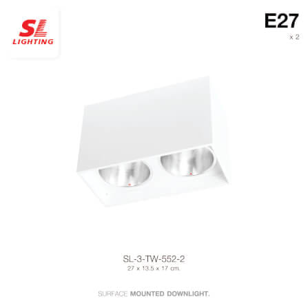 ดาวน์ไลท์ SL LIGHTING 552-2 สี่เหลี่ยม E27 สีขาว_1