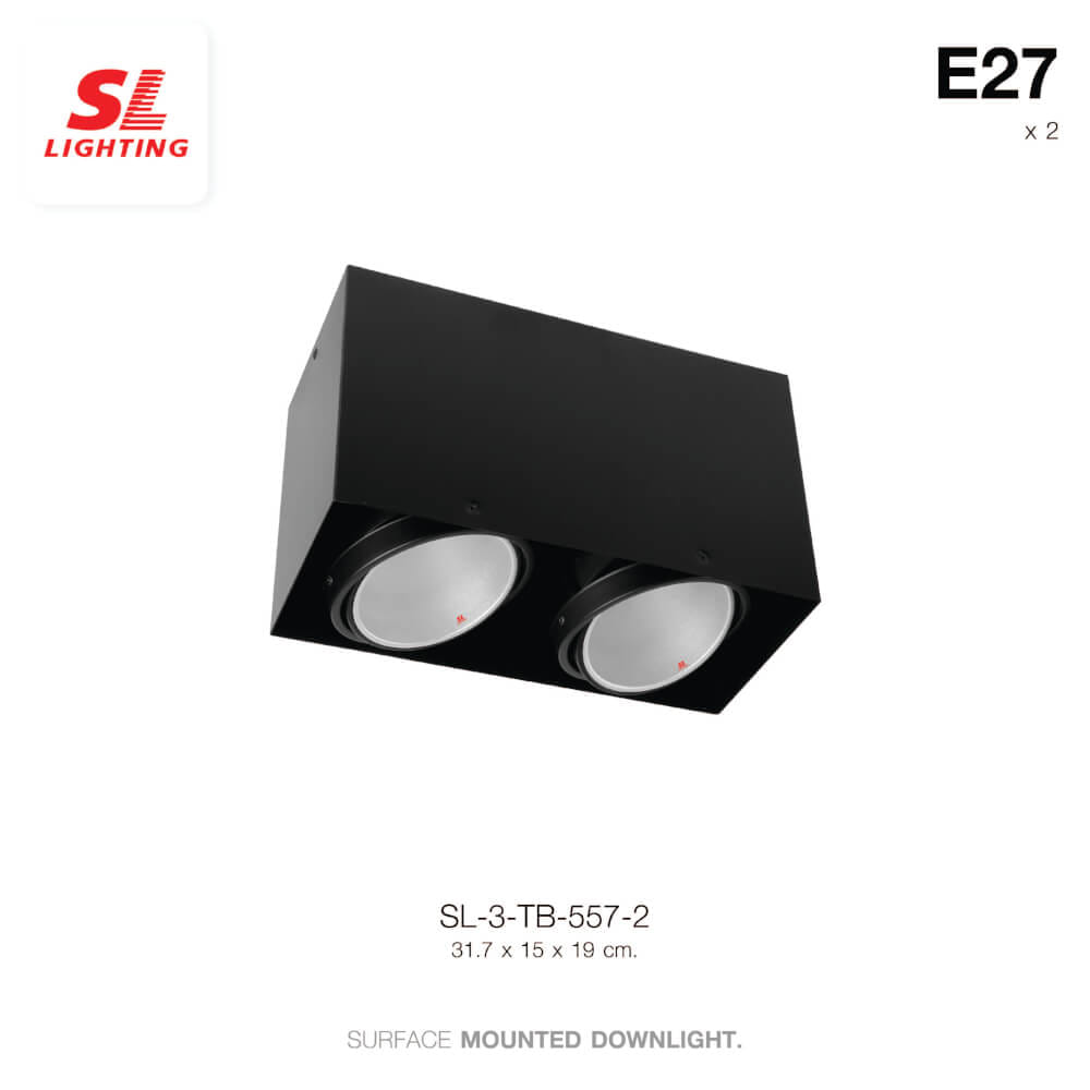 ดาวน์ไลท์ SL LIGHTING 557-2 สี่เหลี่ยม E27 สีดำ