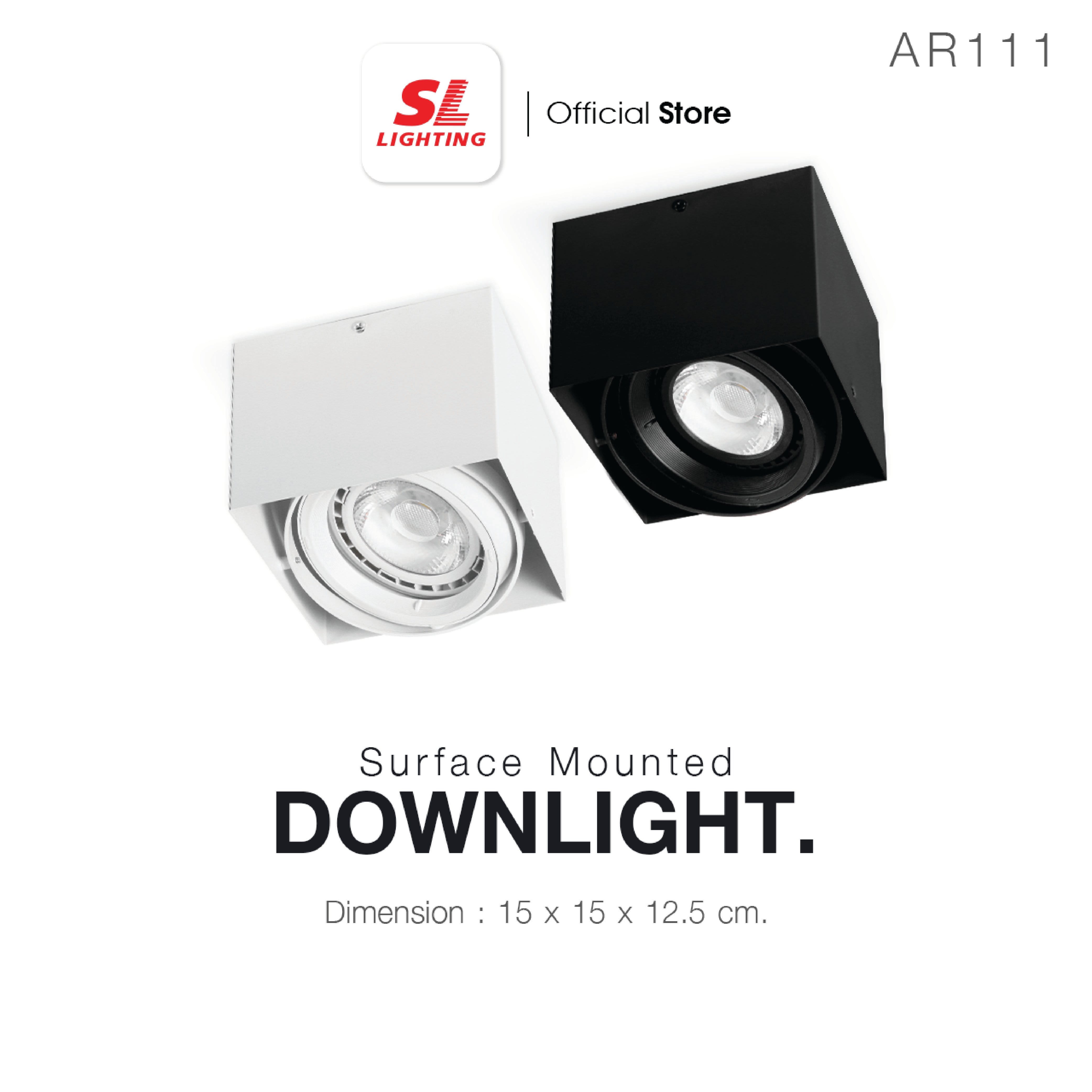 ดาวน์ไลท์ SL LIGHTING 558-1 สี่เหลี่ยม AR111 G53 สีขาว 1-SOCKET