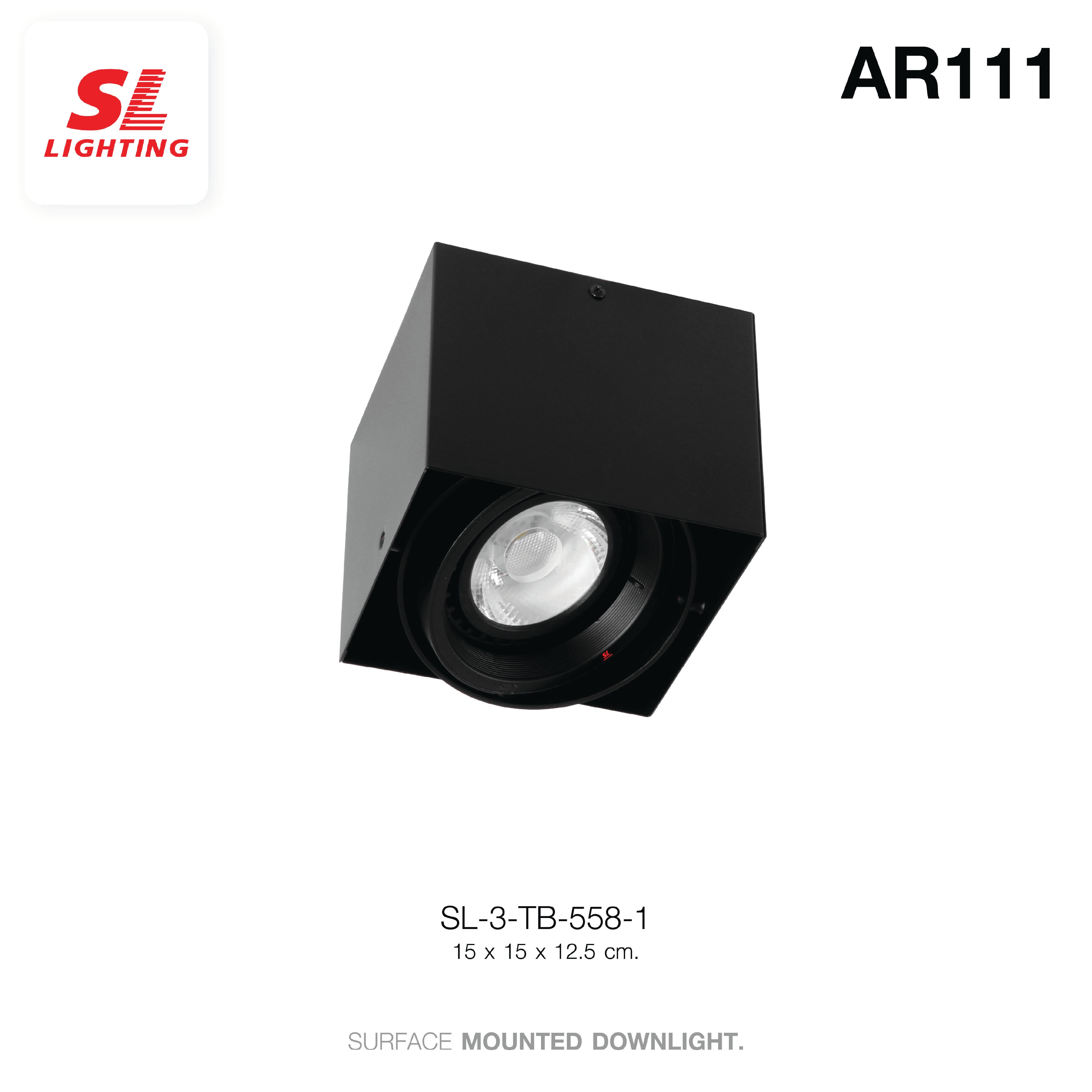 ดาวน์ไลท์ SL LIGHTING 558-1 สี่เหลี่ยม AR111 G53 สีดำ 1-SOCKET_3