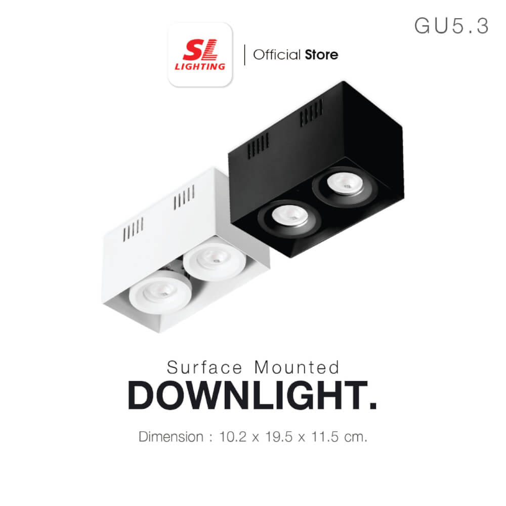 ดาวน์ไลท์ SL LIGHTING 570-2 สี่เหลี่ยม GU5.3 สีดำ