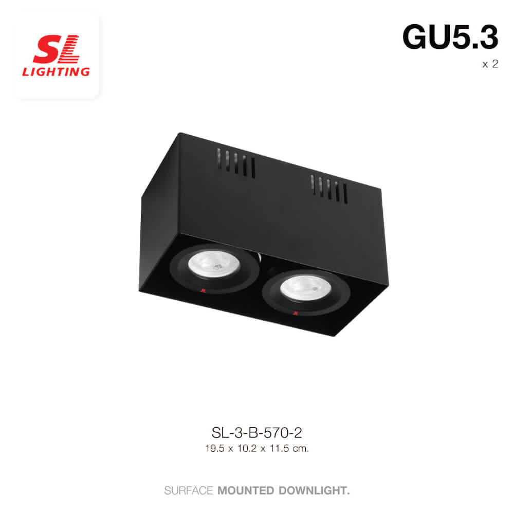 ดาวน์ไลท์ SL LIGHTING 570-2 สี่เหลี่ยม GU5.3 สีดำ