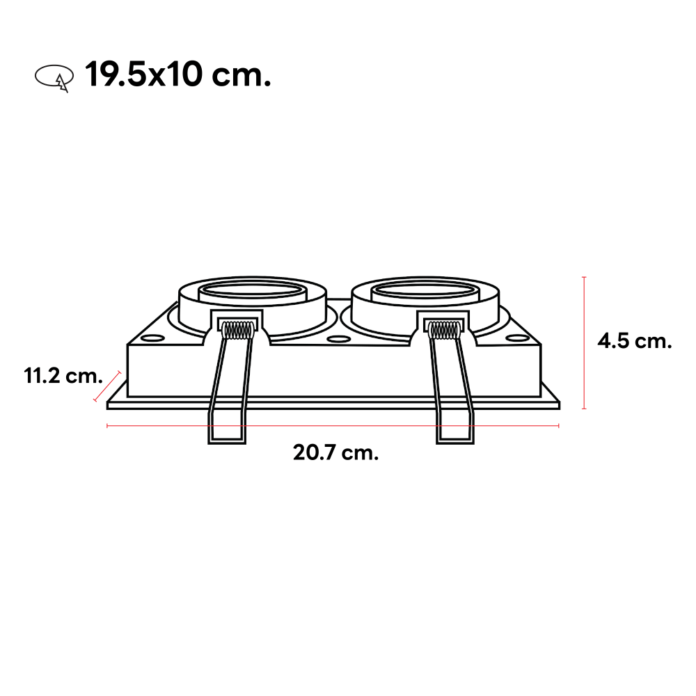 ดาวน์ไลท์ SL LIGHTING 571-2 ทรงสี่เหลี่ยม สีดำ