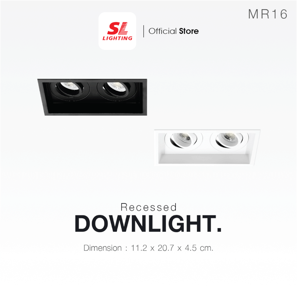 ดาวน์ไลท์ SL LIGHTING 571-2 ทรงสี่เหลี่ยม สีดำ