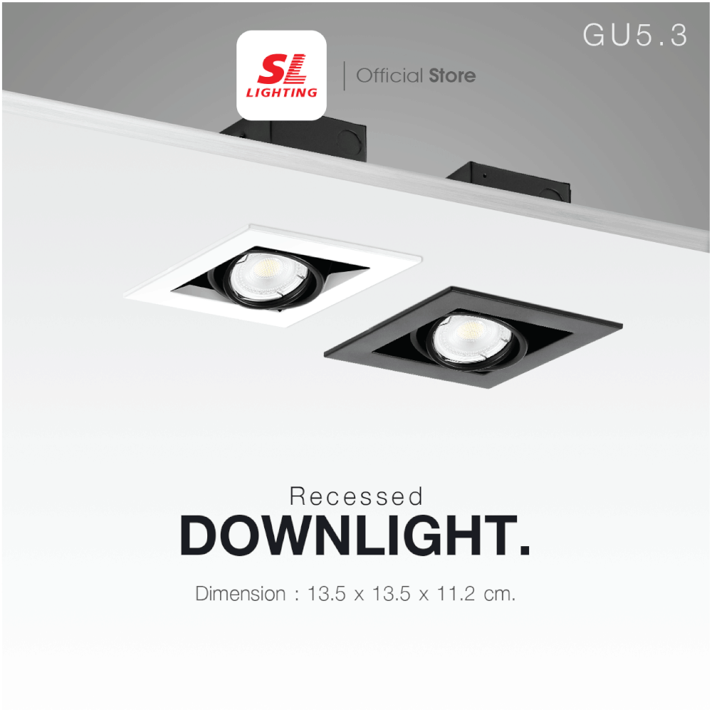 ดาวน์ไลท์ SL LIGHTING 577-1 ทรงสี่เหลี่ยม สีดำ