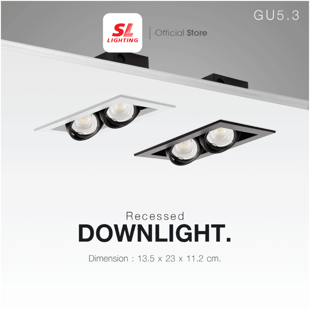 ดาวน์ไลท์ SL LIGHTING 577-2 ทรงสี่เหลี่ยม สีขาว