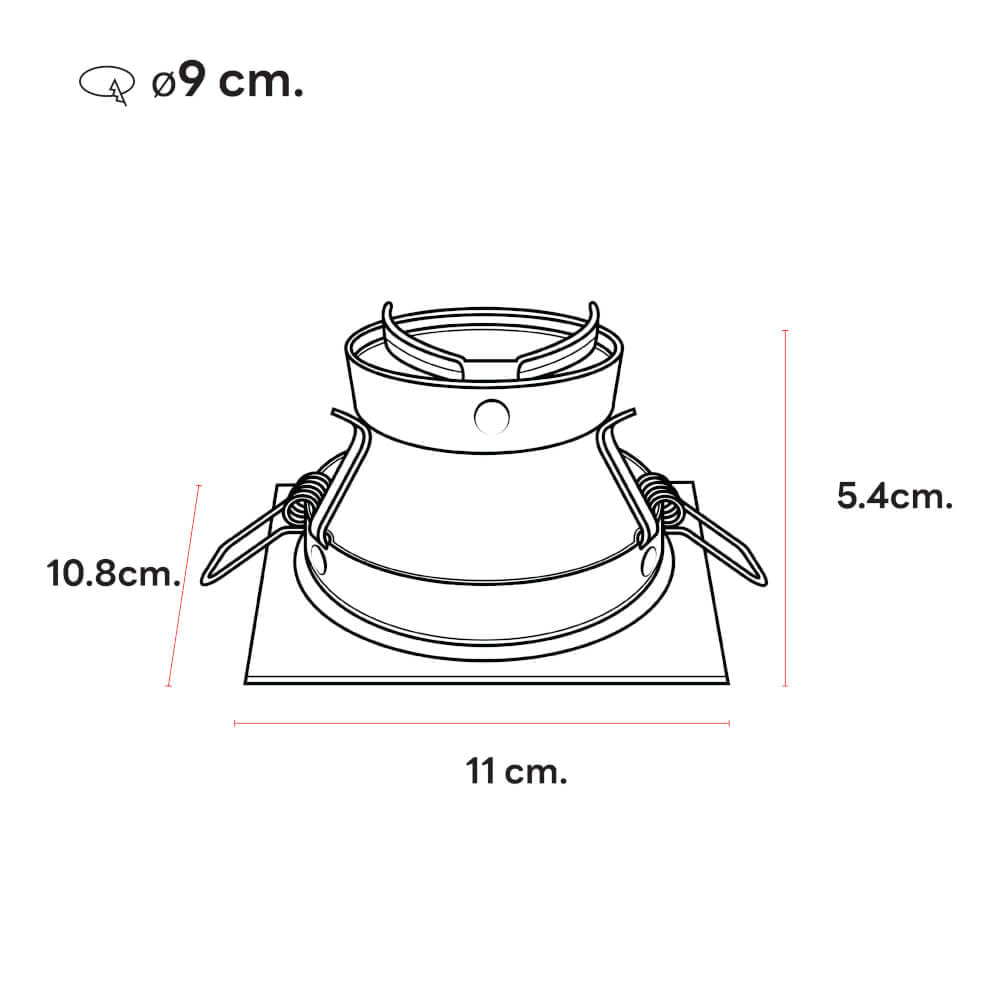 ดาวน์ไลท์ SL LIGHTING 579-1 ทรงสี่เหลี่ยม สีขาว