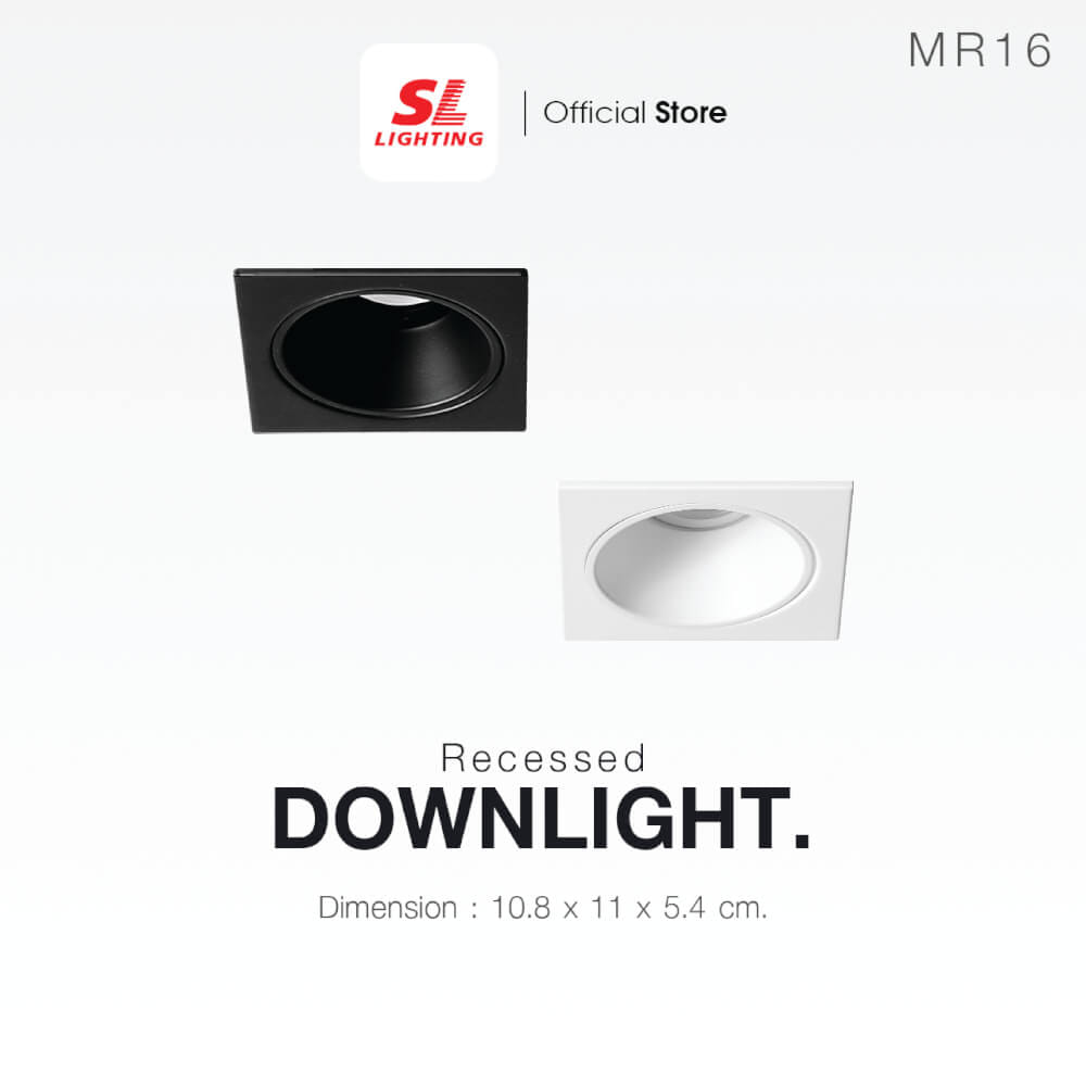 ดาวน์ไลท์ SL LIGHTING 579-1 ทรงสี่เหลี่ยม สีขาว
