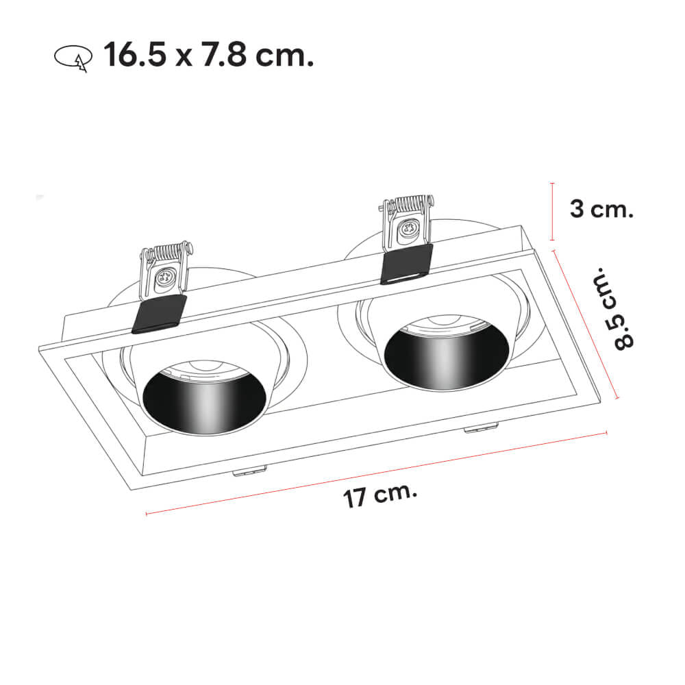 ดาวน์ไลท์ SL LIGHTING 594-2 สีขาว สี่เหลี่ยม