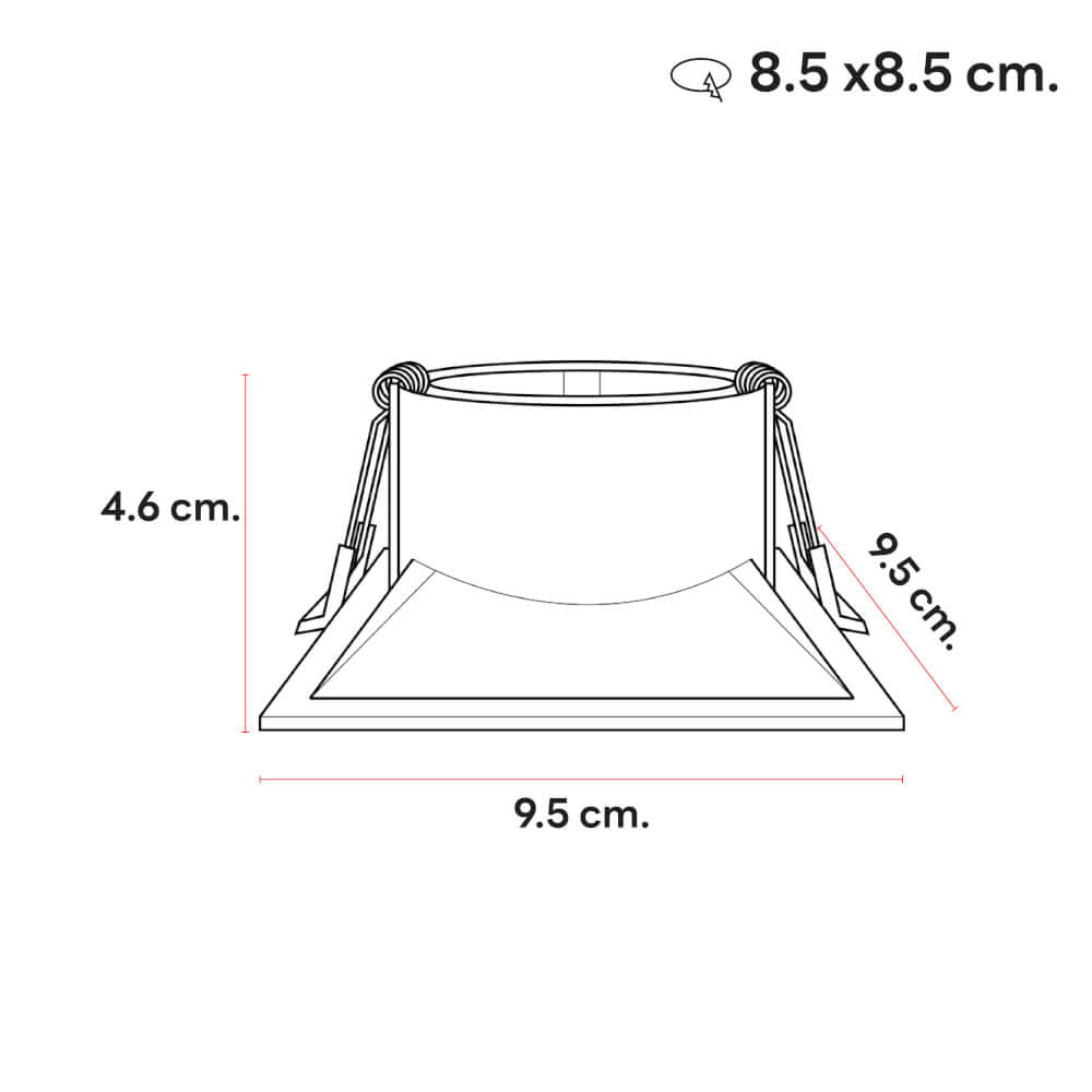 ดาวน์ไลท์ SL LIGHTING 572 สีดำ สี่เหลี่ยม