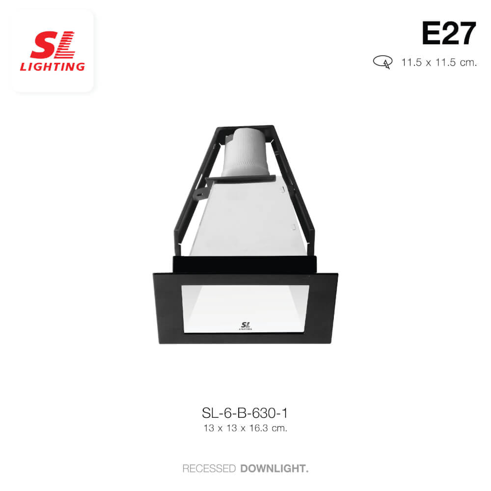 ดาวน์ไลท์ SL LIGHTING 630-1 ทรงสี่เหลี่ยม สีดำ