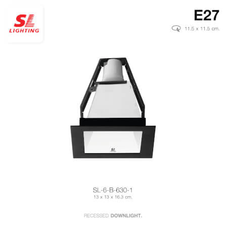 ดาวน์ไลท์ SL LIGHTING 630-1 ทรงสี่เหลี่ยม สีดำ_1