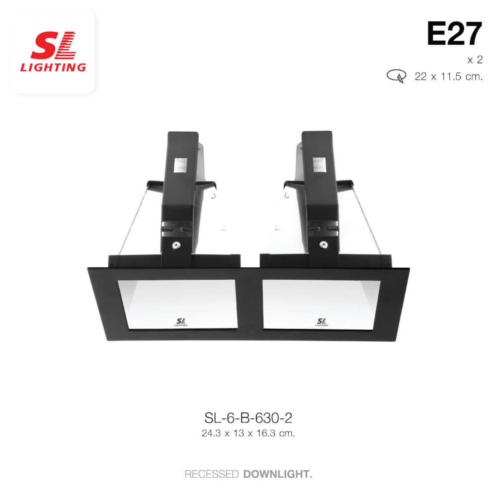 ดาวน์ไลท์ SL LIGHTING 630 ทรงสี่เหลี่ยม สีดำ
