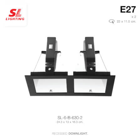 ดาวน์ไลท์ SL LIGHTING 630 ทรงสี่เหลี่ยม สีดำ_2