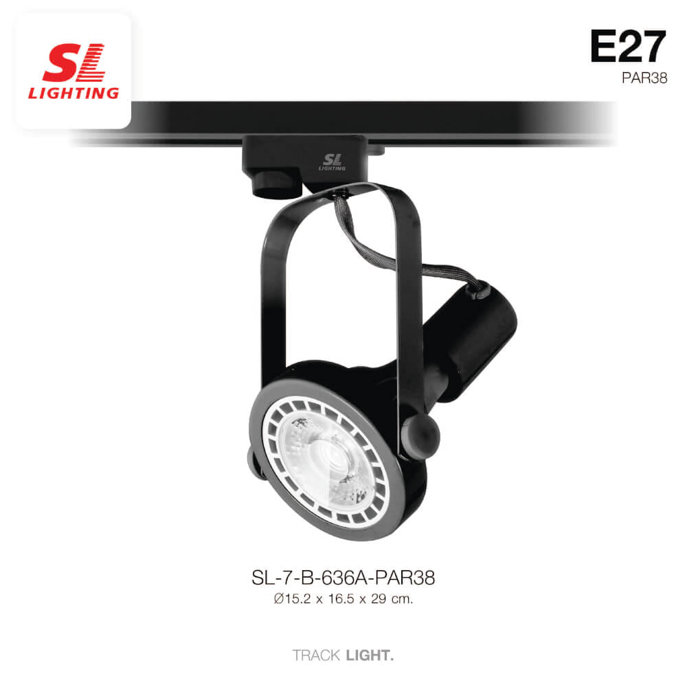 แทรคไลท์ ติดราง E27 PAR38 SL LIGHTING 636A สีดำ
