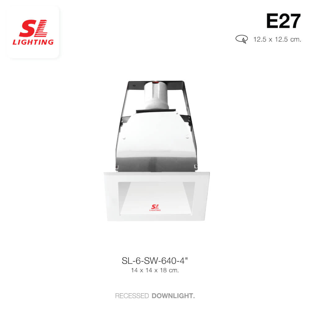 ดาวน์ไลท์ SL LIGHTING 640 4 นิ้ว ทรงสี่เหลี่ยม สีขาว
