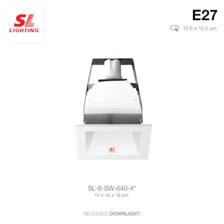 ดาวน์ไลท์ SL LIGHTING 640 4 นิ้ว ทรงสี่เหลี่ยม สีขาว_1