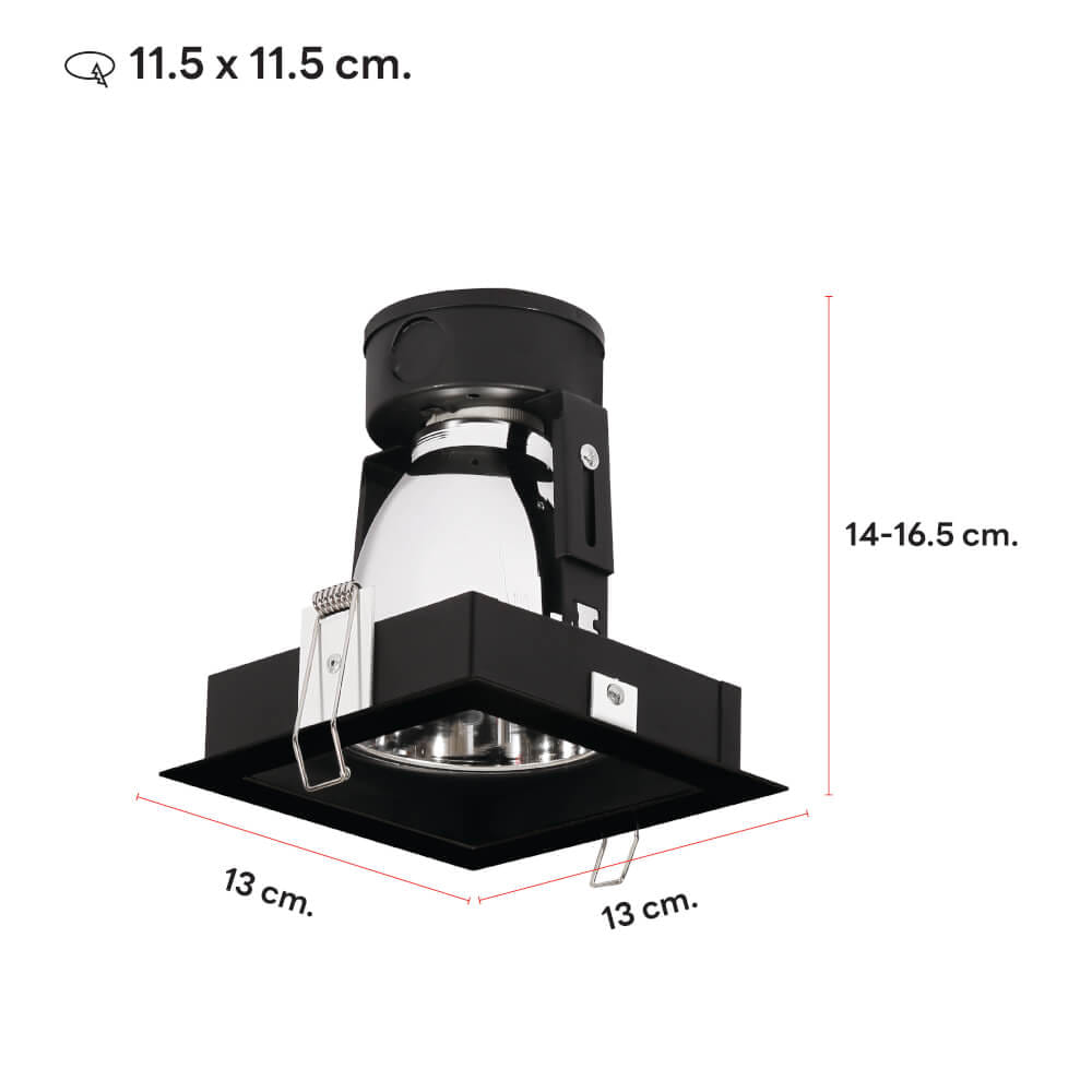 ดาวน์ไลท์ SL LIGHTING 661 ทรงสี่เหลี่ยม สีดำ