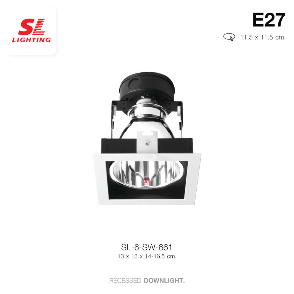 ดาวน์ไลท์ SL LIGHTING 661 ทรงสี่เหลี่ยม สีขาว